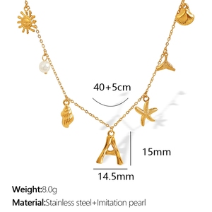 Collares de Joyería Fina y Moderna al por Mayor con Colgante de Cadena de Acero Inoxidable Chapado en Oro de 18K con Iniciales del Alfabeto de 26 Letras Mayúsculas - Product Image 4