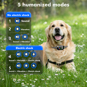 <span class=keywords><strong>Collar</strong></span> de ladridos inteligente impermeable recargable Anti ladridos <span class=keywords><strong>collar</strong></span> de entrenamiento para perros con <span class=keywords><strong>5</strong></span> sensibilidad ajustable pitido vibración choque - Product Image 4