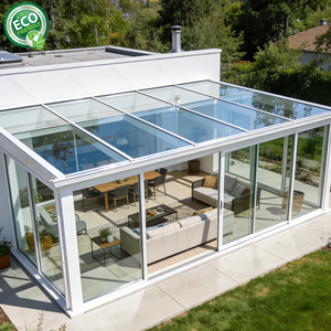 Véranda préfabriquée à toit triangulaire quatre saisons, extension de maison, serres en verre - Product Image 5