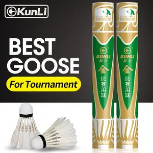 Kok Badminton Kunli Emas-3 Kelas A Kok Bulu Angsa Terbaik Tahan Lama Kok Untuk Turnamen Profesional