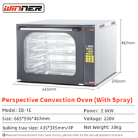Four à convection électrique commercial avec système d'humidification par pulvérisation pour boulangerie, pâtisserie, restaurant, pâtisserie artisanale