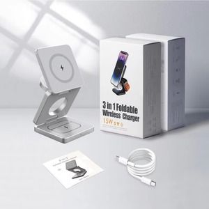 Chargeur <span class=keywords><strong>sans</strong></span> <span class=keywords><strong>fil</strong></span> magnétique pliable 3 en 1 à <span class=keywords><strong>charge</strong></span> rapide 15W pour iPhone, Apple Watch, AirPods, Samsung <span class=keywords><strong>Galaxy</strong></span> <span class=keywords><strong>Buds</strong></span> - Product Image 6