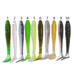 Topline 20 pièces/sac leurre de pêche à la truite 4Cm 0.6G lumineux T queue appât de pêche Shad leurre appât artificiel doux <span class=keywords><strong>Wrom</strong></span> - Product Image 1