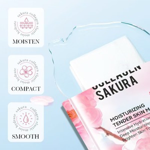 Masque de <span class=keywords><strong>beauté</strong></span> naturel lissage à la fleur de cerisier Masques de visage au collagène Sakura Masques de soin de la peau pour femmes Soins de la peau - Product Image 2