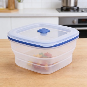 Boîtes à lunch pour enfants en silicone, contenants alimentaires pliables pour le camping, ensemble de boîtes à lunch en silicone pliables pour la cuisine - Product Image 5