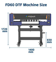 Machine d'impression DTF FD60 60CM avec 2 têtes d'impression I3200, logiciel RIP Maintop inclus, fourniture directe usine pour T-shirts