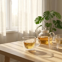 Tasses à café et à thé en verre borosilicate à double paroi isolées, écologiques, design créatif personnalisé, avec poignée