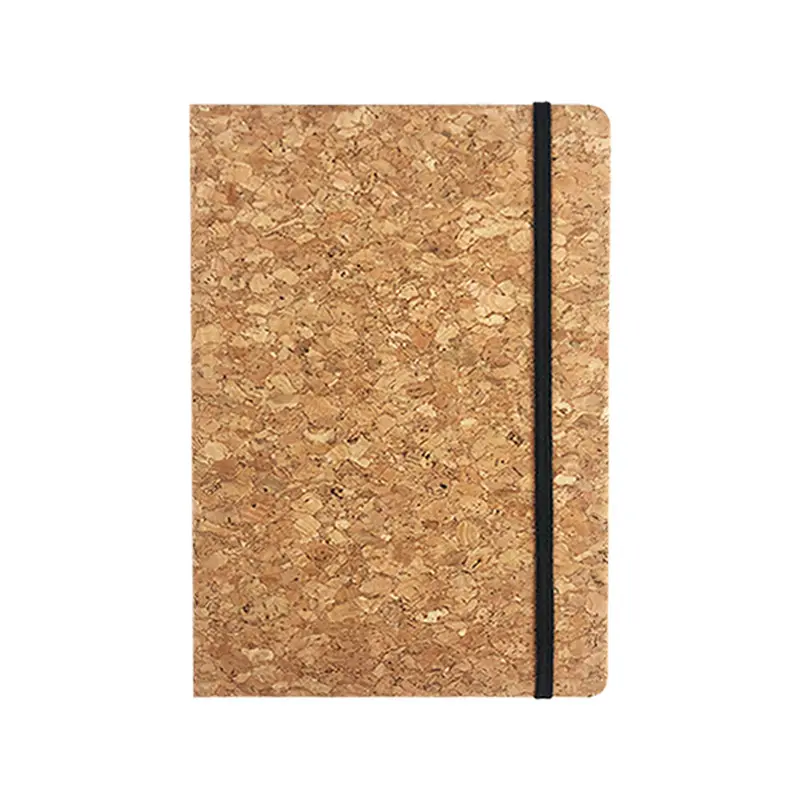 Cuaderno de corcho ecológico, cuaderno con logotipo personalizado, Bloc de notas A5 de alta calidad con banda elástica