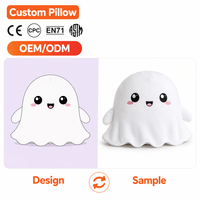 Oreiller en peluche en coton personnalisé OEM en forme de fantôme, coussin de sommeil doux en forme d'animal en peluche, unisexe, couleur personnalisée, certifié sûr, avec votre logo