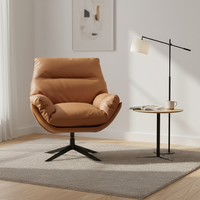 Fauteuil pivotant moderne en tissu pour salon, chaise de loisirs minimaliste design, fauteuil inclinable paresseux pour balcon