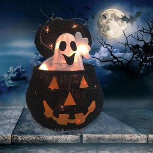 Luz LED Emergente Moderna de 13 Pulgadas con Forma de Calabaza Blanca, Decoración Ecológica para Halloween para el Hogar y Hoteles - Product Image 4