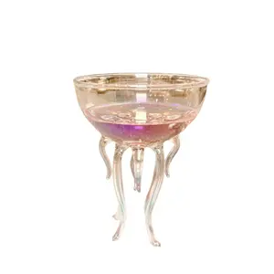 Bulk Luxo Design Exclusivo Especial Em Forma De Arco-íris Polvo Forma Handmade Glass Goblets Stemware