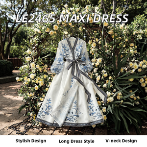 Robes imprimées de <span class=keywords><strong>grande</strong></span> <span class=keywords><strong>taille</strong></span> de style ethnique Robe longue enveloppante une pièce pour dîner de fête Robe de soirée élégante avec ceinture pour femmes - Product Image 4