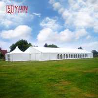 Grandes tentes d'événement climatisées tentes en verre de mariage en plein air pour 100 personnes 200 setters 300 invités