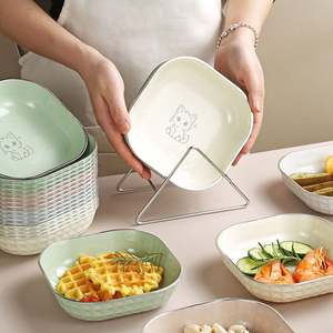 Assiette à fruits en plastique de qualité alimentaire, motif dessin animé, petite assiette de table pour restes - Product Image 3