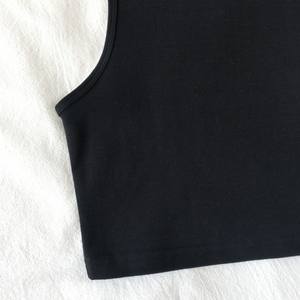 HG669 Custom LOGO ODM OEM Clothing Graphic Wholesale Blank <b>Ladies</b> White Black Plain Basic <b>Knit</b> Women Crop <b>Tank</b> <b>Top</b> - Product Image 6