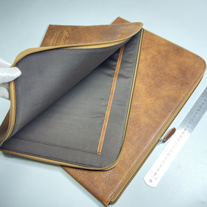 Customized High-quality A4 Document Bag, Vintage Genuine <strong>Leather</strong> <strong>Briefcase</strong>, Office Document Storage Bag - Product Image 6