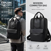 Sac à dos unisexe SmartBag avec chargement USB, antivol, imperméable, fermeture éclair géométrique, en polyester Oxford, pour ordinateur portable 15,6 pouces Pro M1/M2