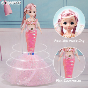 Led luz musical girar baile eléctrico lindos artículos OEM sirena muñeca para niñas - Product Image 4