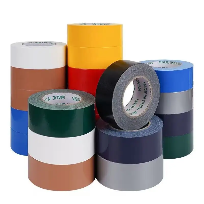 Factory Supply Colored Heavy Duty Waterproof Single Sided Seal Strong Adhesive Silver Fabric Floor Manufacture Cloth Duct Tape