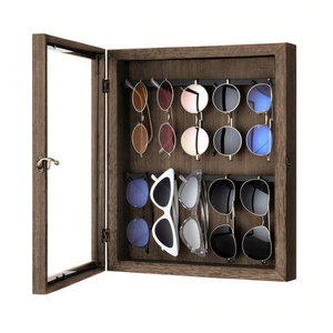 Étagères murales Organisateur de lunettes de soleil en bois Boîte de rangement pour lunettes de soleil Organisateur - Product Image 1