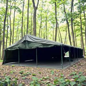 Large 100-Person 10x20m Four-Season Steel <b>Frame</b> PVC Rainfly Permanent <b>Canvas</b> Tent with One Bedroom for Camping - Product Image 1