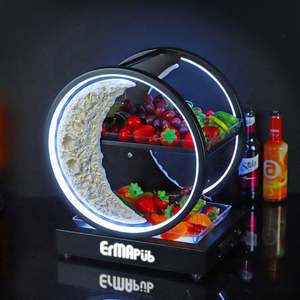 <b>Bar</b> KTV Nightclub New Customized Moon Style Acrylic Luminous Fruit Snacks Food Serving Tray LED Service Tray - Product Image 3