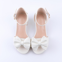 Nueva Llegada Zapatos de Princesa Blancos Estilo Dulce Zapatos Formales para Niños Decorados con Lazos de Perlas Adecuados para Clases de Baile Escolares