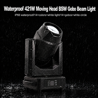 Projecteur à tête mobile étanche 421W BSW IP66 DMX512 3-en-1 Beam Spot Wash Zoom Focus pour éclairage de scène extérieur, événements et concerts