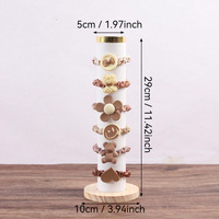 Présentoir de Comptoir Vertical de Luxe en Velours pour Bijoux, Accessoires, Cordes à Cheveux, Chouchous, Bracelets Cylindriques et Bagues