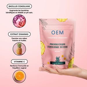 Gummies Probiotiques pour Femmes Saveur Ananas Santé Immunitaire Bien-être Énergie Complément Alimentaire Prébiotiques Sommeil Nootropiques - Product Image 3