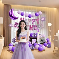 Décoration de scène pour la fête d'anniversaire des garçons et des filles, décorations de ballons sur le mur de fond. Une ambiance joyeuse