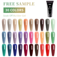 Gel de construction professionnel OEM personnalisé avec logo, couleurs unies, UV, polyacrylique, gel dur, pour extension d'ongles, usage en salon, vente en gros