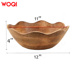 WOQI marrone rustica decorazione cucina in <span class=keywords><strong>legno</strong></span> cesto <span class=keywords><strong>di</strong></span> frutta bordato <span class=keywords><strong>di</strong></span> capesante per tavolino o <span class=keywords><strong>centrotavola</strong></span> per la casa per esposizione <span class=keywords><strong>di</strong></span> cibo - Product Image 2