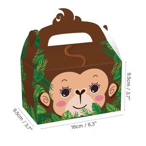 Cajas de Regalo de Papel con Diseño de Animales de la Selva, 12 Piezas, Cajas de Papel para Pasteles con Diseño de Doble Cara para Regalos de Fiesta de Animales de Peluche, Safari - Product Image 6