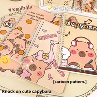 Carnet à spirale A5 mignon motif capybara, lignage horizontal, journal étudiant, journal de bureau – pour usage en classe, couverture en papier
