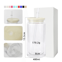 Gobelet Tumbler Boule de Neige 16oz en Acrylique Écologique Couleur Gelée avec Paille en Plastique, Compatible Lave-Vaisselle et Eau Bouillante - Meilleures Ventes