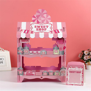 Vendita calda fai da te 3 livelli di cartone alto partito torta torre Stand Box forma di auto Dim Sum cartone torta Stand per la decorazione del partito - Product Image 6