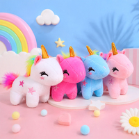 Peluche Licorne Mignonne de Dessin Animé, Porte-clés Poney Moelleux, Accessoire de Sac, Décoration Suspendue, Figurine de Poupée Exquise, Petit Cadeau