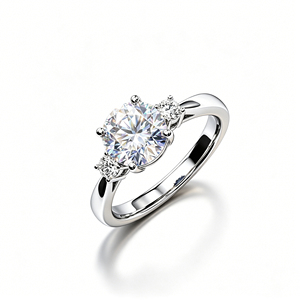 Anillo de Compromiso de Oro Blanco Sólido de 14K para Mujer, con Diamante Cultivado en Laboratorio, Corte Brillante Redondo, Clásico y de Lujo, Certificado por IGI - Product Image 4