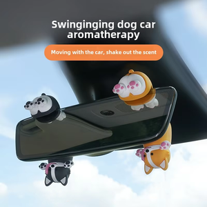 3D Cute <strong>Swing</strong> Puppy Car Rear View Mirror Aromatherapy Car Perfume <strong>Diffuser</strong> for Cartoon Decorations Air Freshener - Product Image 2