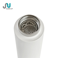 Bouteille d'eau en acier inoxydable isolée à double paroi blanche avec affichage intelligent de la température à LED de haute qualité avec compartiment à thé