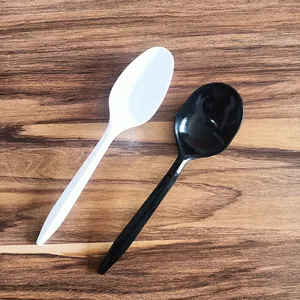 Monouso in plastica usa e getta PP Set di posate in bianco nero con piccoli coltelli forchette cucchiai per i viaggi