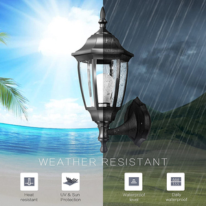 Outdoor <b>Wall</b> Lamp LED Aluminum Alloy 110-240V Waterproof 3500K Warm White Garden <b>Light</b> Surface Mount 15.5in Height <b>Dimmable</b> - Product Image 1