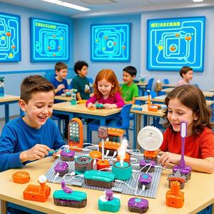 Kit d'expériences scientifiques et éducatives transfrontalières pour enfants : Blocs de construction de circuits DIY et jouets éducatifs pour petits essais scientifiques - Product Image 1