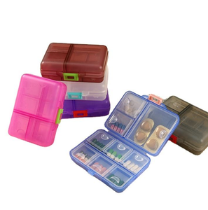 Vente en gros de mini-organisateurs de pilules multifonctionnels en PP, étui à pilules hebdomadaire facile à transporter, boîte de rangement pour pilules en plastique bon marché - Product Image 5