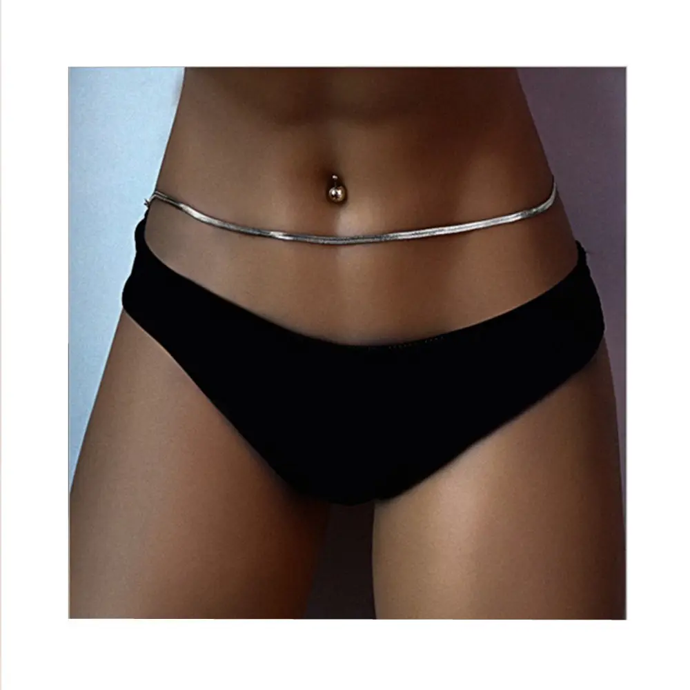 New European and American fashion simple waist chain sexy street pat snake bone chain body chain