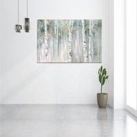 Art mural abstrait de la forêt, peinture sur toile texturée verte, tableau décoratif moderne pour salon, chambre à coucher