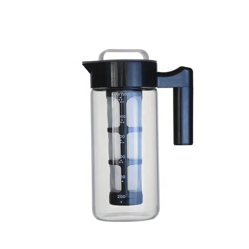 Airtight Cold Brew Iced Coffee Maker Tea Infuser With Spout 1200ml Brewing Glass Carafe With Removable Filter