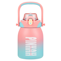 PINKAH 34oz Botol Vakum Stainless Steel Berkapasitas Besar dengan Tali Desain Modern Botol Termal untuk Berkemah